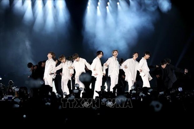 BTS goes onstage at King Fahd International Stadium in Riyadh, Saudi Arabia in 2019. (Photo: Yonhap/VNA)