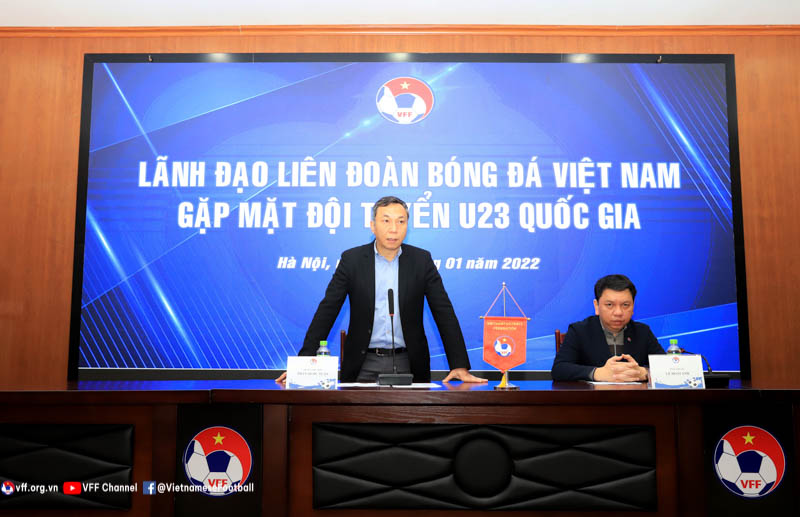 Lãnh đạo VFF gặp gỡ và giao nhiệm vụ cho đội tuyển Bóng đá U23 Việt Nam