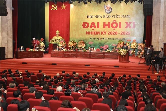Quang cảnh phiên khai mạc chính thức Đại hội đại biểu Hội Nhà báo Việt Nam lần thứ XI, nhiệm kỳ 2020 - 2025. Ảnh: Minh Quyết/TTXVN