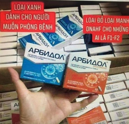 Some of the COVID-19 drugs being advertised on social media. In this promotion photo on Facebook, the blue drugs are said to be for the people who want to prevent the disease, the red drugs are for people who are close contacts of COVID-19 positive cases. — Screenshot photo