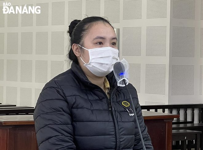 Defendant Nguyen Thi Thinh is seen at court, January 10, 2022. Photo: L.H.