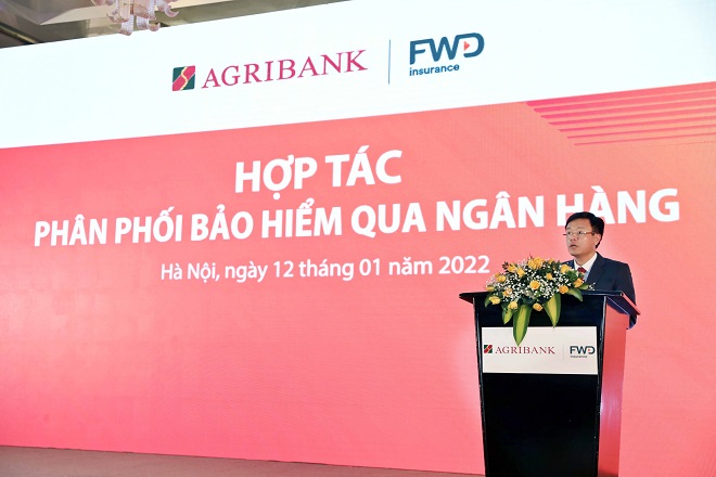 Ông Nguyễn Hải Long, Phó Tổng Giám đốc Agribank phát biểu tại buổi lễ.