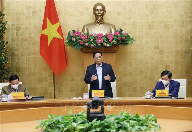 Thủ tướng Phạm Minh Chính phát biểu chỉ đạo, sáng 27/1/2022. Ảnh: Dương Giang/TTXVN