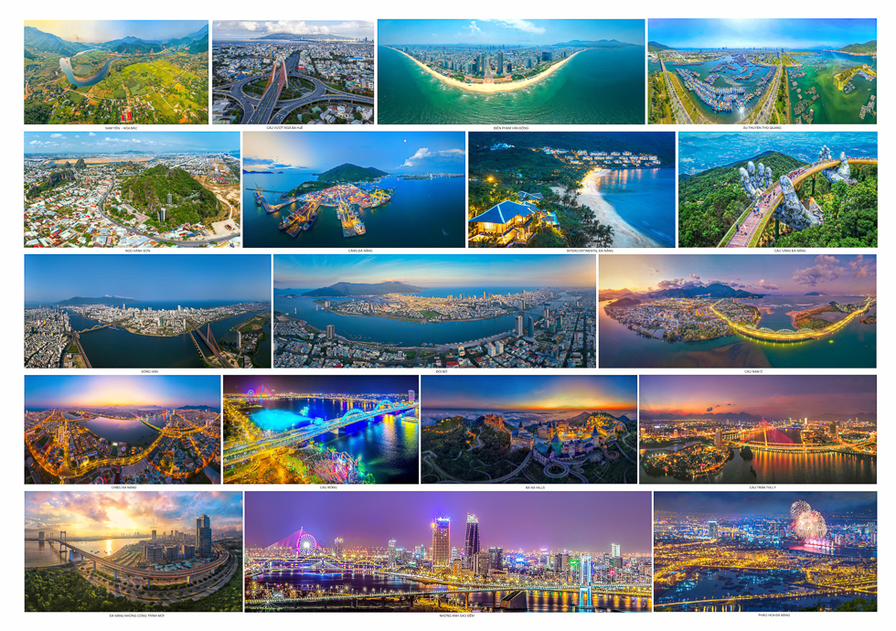 A collection of photos themed 'Awesome beauty of Da Nang seen from above'. Photo: Huynh Van Truyen