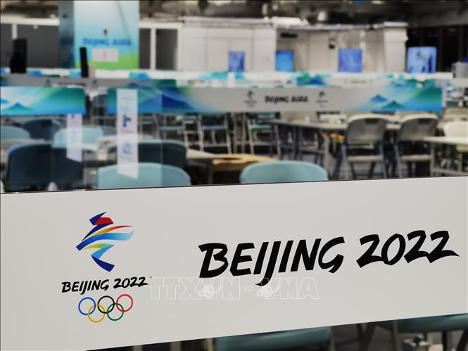 Trung tâm báo chí Olympic mùa Đông Bắc Kinh 2022 tại Bắc Kinh, Trung Quốc, ngày 25/1/2022. Ảnh: THX/TTXVN