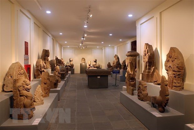 Objects displayed at the Museum of Cham Sculpture (Photo: VNA)