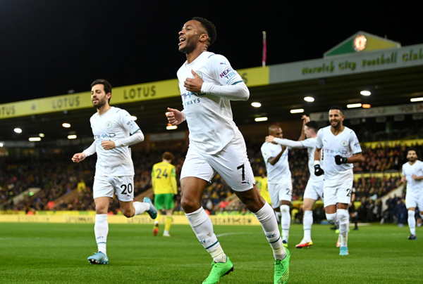 Sterling mang chiến thắng về cho Man City. (Nguồn: Getty Images)