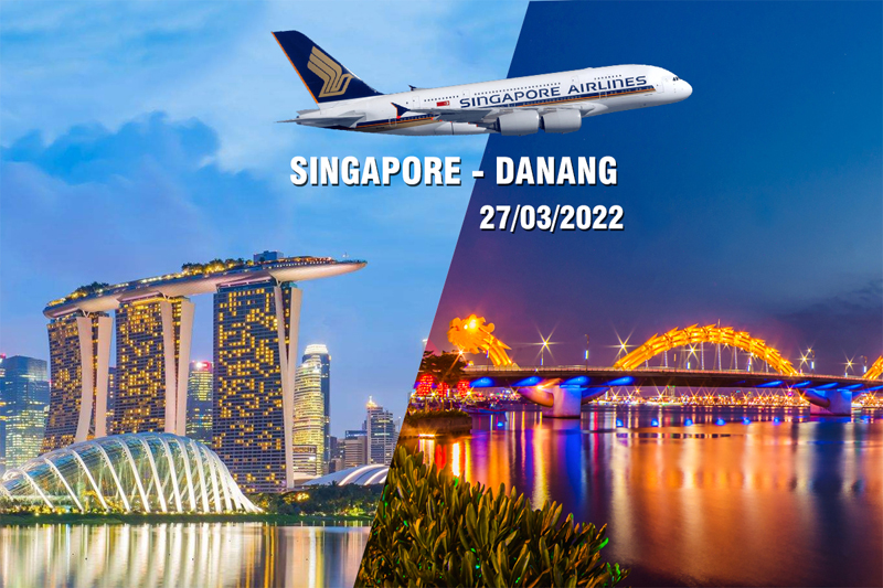 Đường bay Singapore - Đà Nẵng sẽ được nối lại từ 27-3 tới là cơ hội để thu hút khách đến với Đà Nẵng. Ảnh: Trung tâm Xúc tiến du lịch Đà Nẵng.