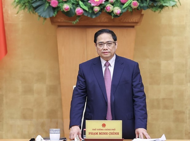 Thủ tướng Phạm Minh Chính chủ trì phiên họp. (Ảnh: Dương Giang/TTXVN)
