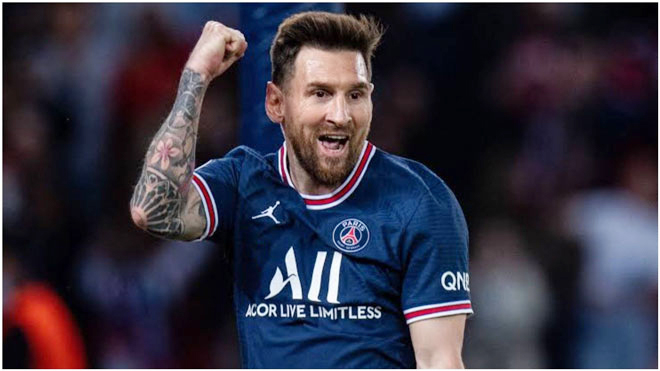 Messi trong khoảnh khắc chia vui với đồng đội. Giữa tuần tới, Paris Saint-Germain sẽ gặp Real Madrid ở Bernabeu để định đoạt chiếc vé vào vòng tứ kết Champions League. Ảnh: Daily Post	