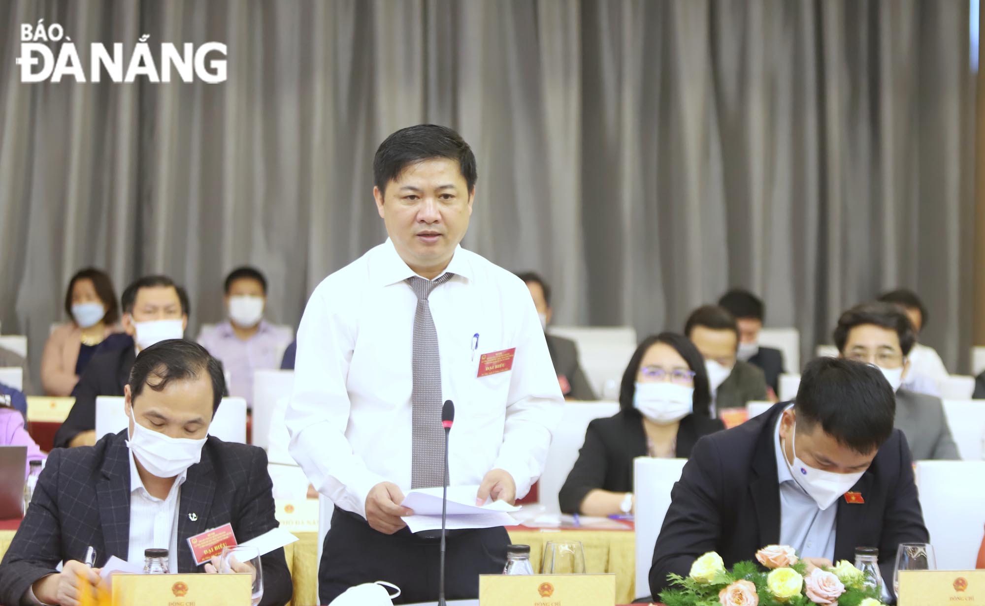 Phó Bí thư Thường trực Thành ủy Lương Nguyễn Minh Triết  tham luận tại hội nghị.  Ảnh: NGỌC PHÚ