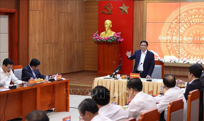 Thủ tướng Phạm Minh Chính kết luận buổi làm việc với lãnh đạo chủ chốt tỉnh Khánh Hoà. 