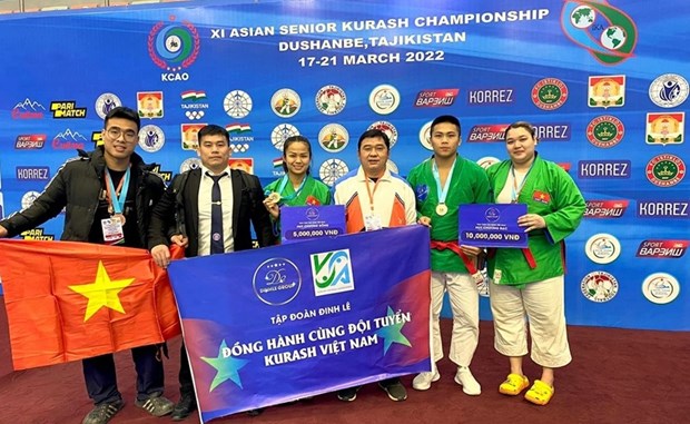 Viet Nam's Kurash team attends the 11th Asian Kurash Championship held from March 17-21 in Tajikstan. (Photo: qdnd.vn)