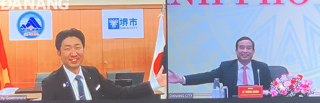 Thị trưởng thành phố Sakai (Nhật Bản) Nagafuji Hideki, Chủ tịch UBND thành phố Lê Trung Chinh 