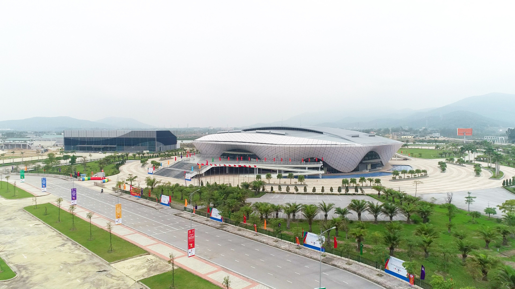 Nhà thi đấu 5.000 chỗ tại Quảng Ninh - nơi tổ chức môn bóng chuyền nam, nữ SEA Games 31. Ảnh: Tổng cục Thể dục-Thể thao