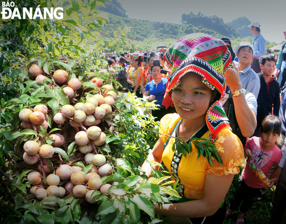 Women getting dressed in national costume participating in plum-picking competition.