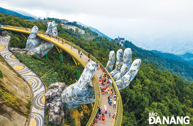 The Golden Bridge at the Sun World Ba Na Hills tourist area