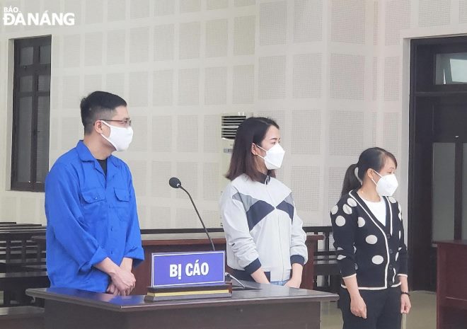 The three defendants are seen at trial. Photo: LE HUNG