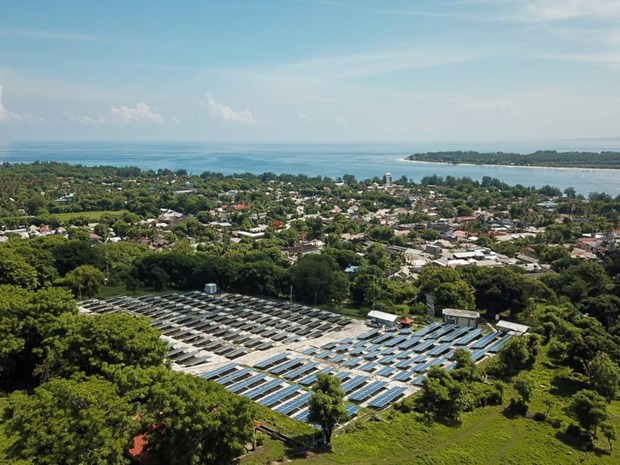 A 600-kilowatt-peak (kWp) solar power plant on Gili Trawangan Island in Lombok, West Nusa Tenggara. (Photo: PLN)