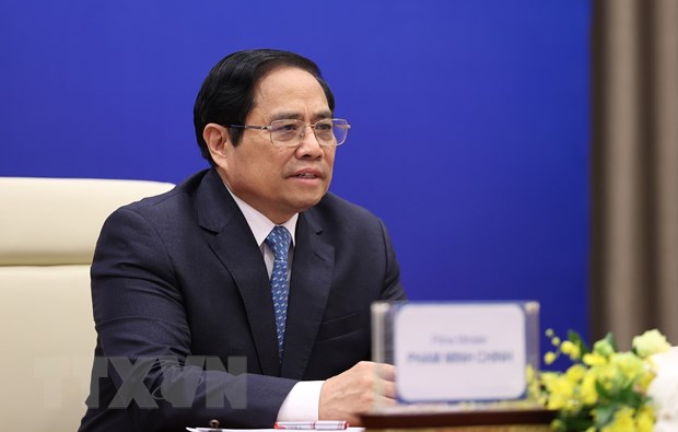Thủ tướng Phạm Minh Chính phát biểu tại Hội nghị Thượng đỉnh về nước Khu vực Châu Á-Thái Bình Dương lần thứ 4. (Ảnh: Dương Giang/TTXVN)