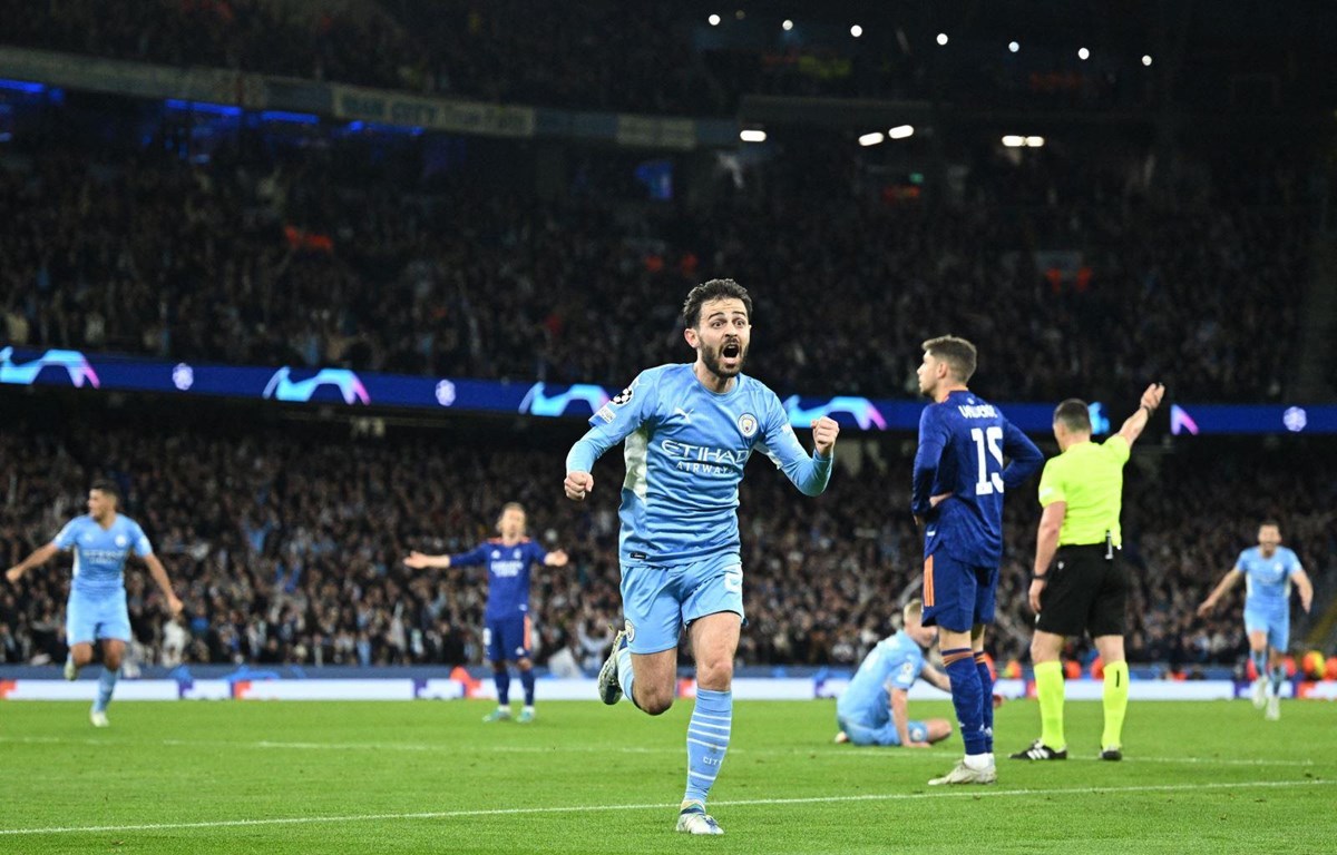 Man City giành chiến thắng 4-3 trước Real ở bán kết lượt đi. (Nguồn: Getty Images)