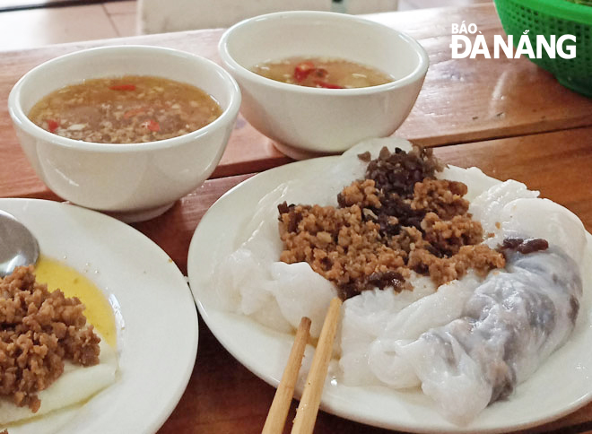  Lang Son steamed rice rolls with eggs at Ms Thanh Hang's restaurant. Photo: A.Q