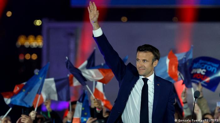 Tổng thống Pháp Emmanuel Macron tái đắc cử. Ảnh: Reuters