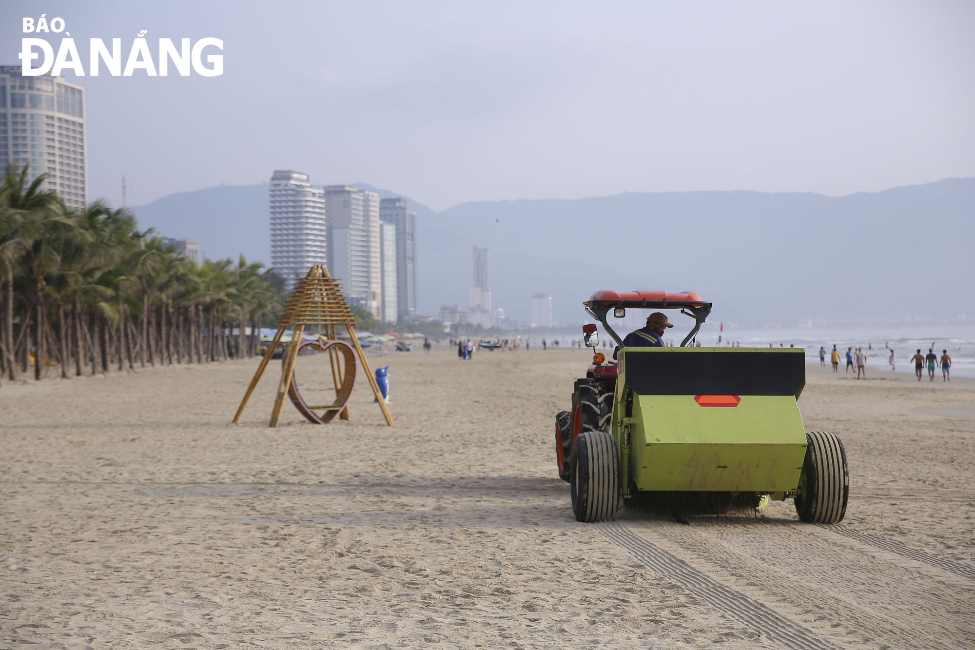 A local beach is kept clean.