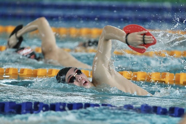 Swimmer Nguyen Huy Hoang, who has been voted the best athlete of 202, is expected to grab a gold medal for the Vietnamese team at SEA Games 31. (Photo: VNA)