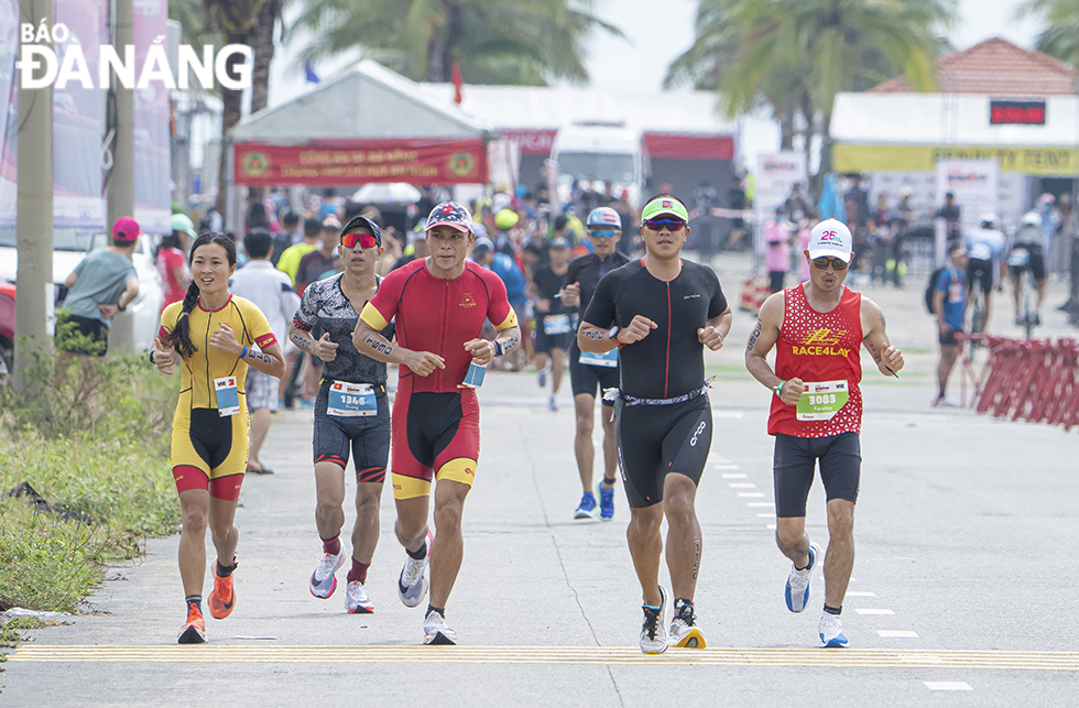 Athletes competing in the running competition