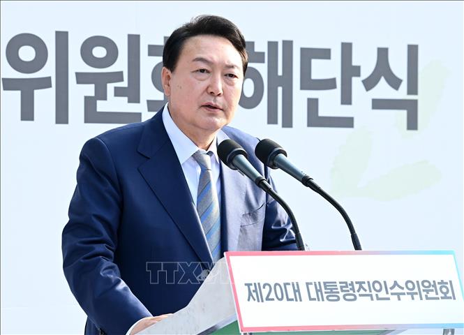 Tổng thống đắc cử của Hàn Quốc Yoon Suk-yeol. Ảnh: YONHAP/TTXVN