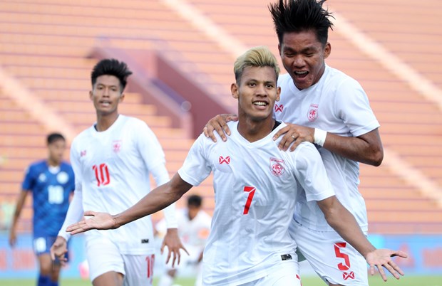 U23 Myanmar leo lên ngôi đầu bảng A. (Ảnh: Quốc Khánh/TTXVN)