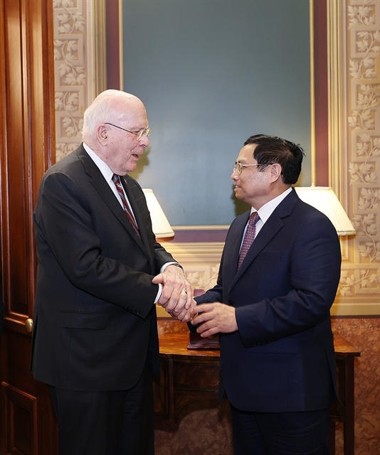 Prime Minister Phạm Minh Chính met President Pro Tempore Patrick Leahy and key senators of the US Senate in Washington DC on May 11. — VNA/VNS Photo Dương Giang