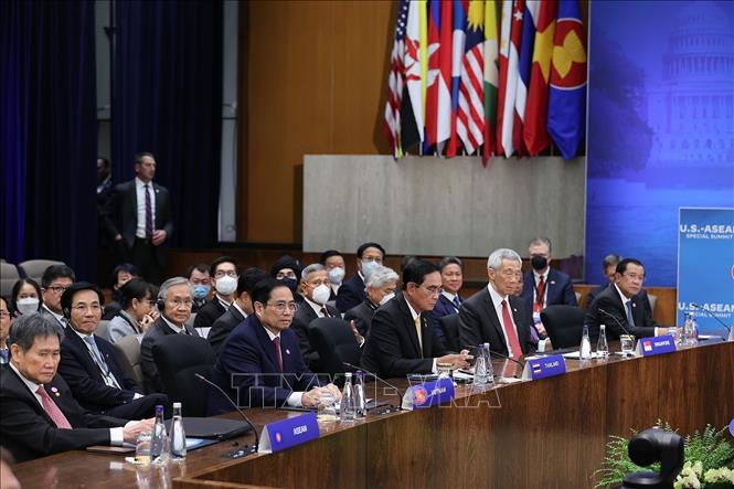 Thủ tướng Chính phủ Phạm Minh Chính dự Hội nghị cấp cao đặc biệt ASEAN - Hoa Kỳ. Ảnh: Dương Giang/TTXVN