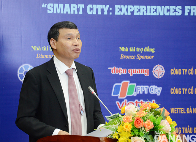 Phó Chủ tịch Thường trực UBND thành phố Hồ Kỳ Minh phát biểu kết luận hội thảo. Ảnh: TRIỆU TÙNG