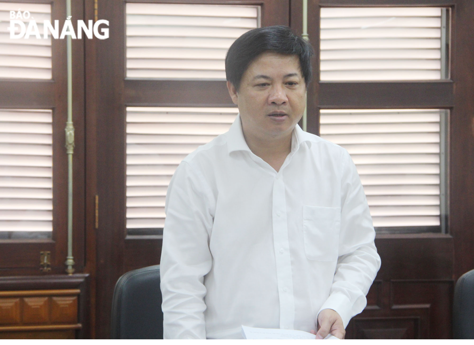 Phó Bí thư Thường trực Thành ủy Lương Nguyễn Minh Triết phát biểu tại buổi làm việc. Ảnh: THỦY THANH