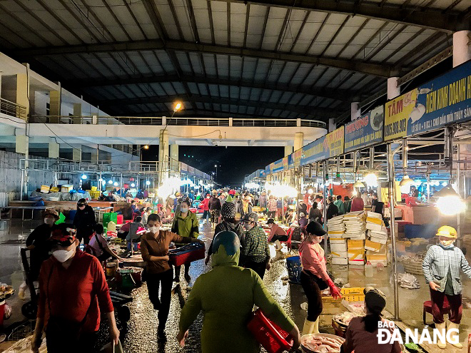 Bustling scene at the Tho Quang Fishing Port.