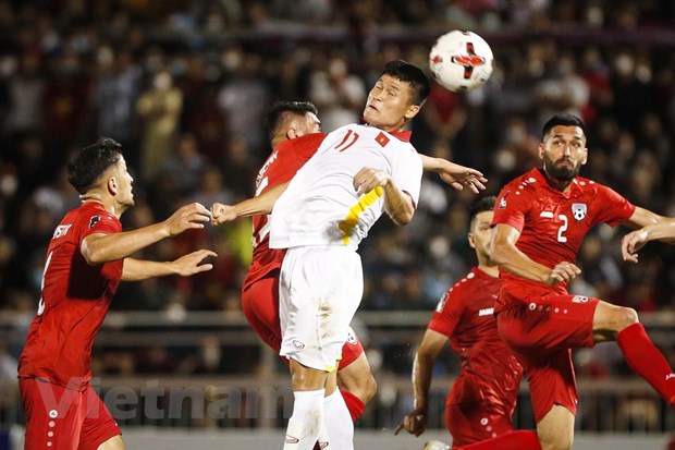 Tiền đạo Tuấn Hải một lần nữa chơi tốt trong màu áo đội tuyển Việt Nam. (Ảnh: PV/Vietnam+)