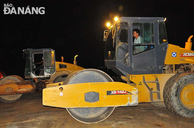  The rollers are busy working at the construction site.