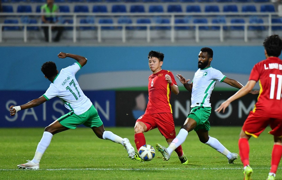 U23 Việt Nam thất bại trước đối thủ mạnh ở tứ kết U23 châu Á 2022. (Ảnh: VFF)