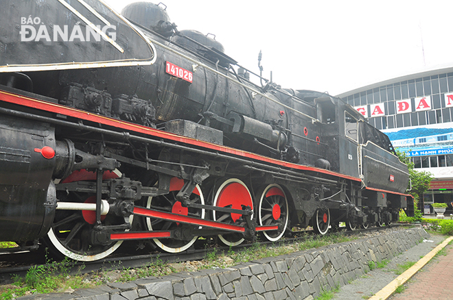 A steam locomotive on display at the Da Nang Railway Station. Photo: PHUONG UYEN