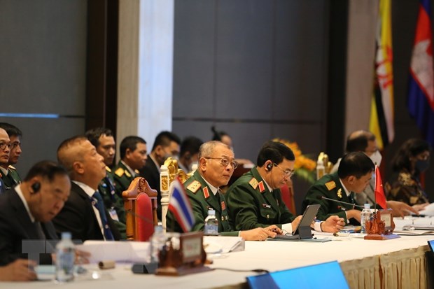 Đại tướng Phan Văn Giang, Ủy viên Bộ Chính trị, Phó Bí thư Quân ủy Trung ương, Bộ trưởng Bộ Quốc phòng, tại Hội nghị ADMM lần thứ 16. (Ảnh: Nguyễn Vũ Hùng/TTXVN)