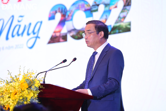 Chủ tịch UBND thành phố Lê Trung Chinh phát biểu khai mạc Diễn đàn Đầu tư Đà Nẵng 2022