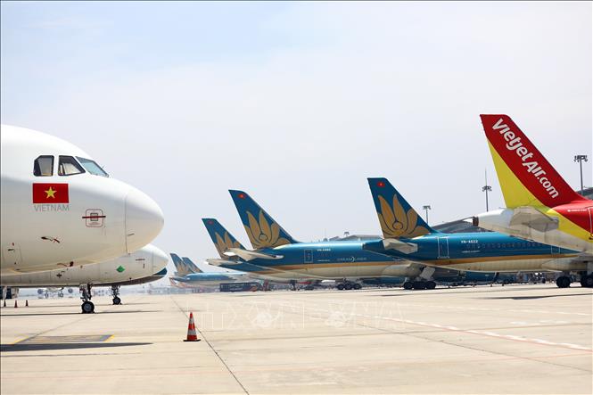Tàu bay đỗ tại sân bay Nội Bài. Ảnh minh họa: Huy Hùng/TTXVN