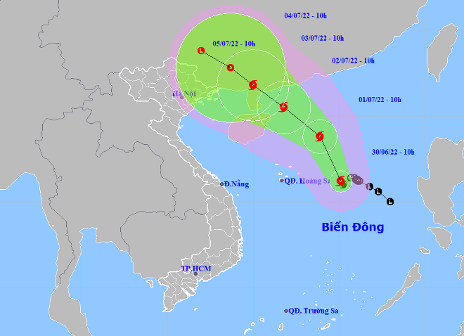 The expected track of Chaba (Source: The National Centre for Hydro-Meteorological Forecasting)