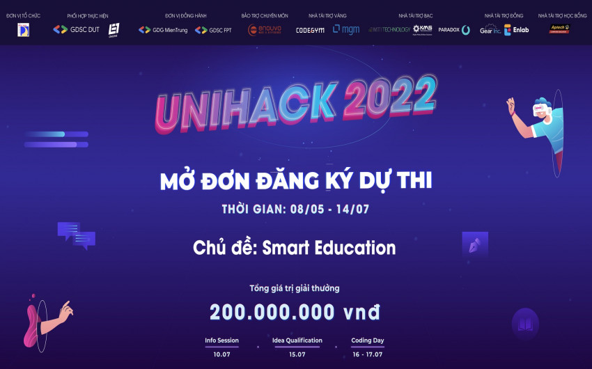 Cuộc thi Unihack 2022 nhận đơn đến hết ngày 14-7