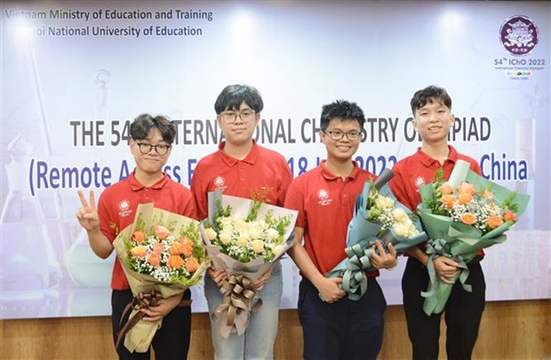 Bốn học sinh Việt Nam đều giành HCV tại Olympic Hóa học Quốc tế 2022