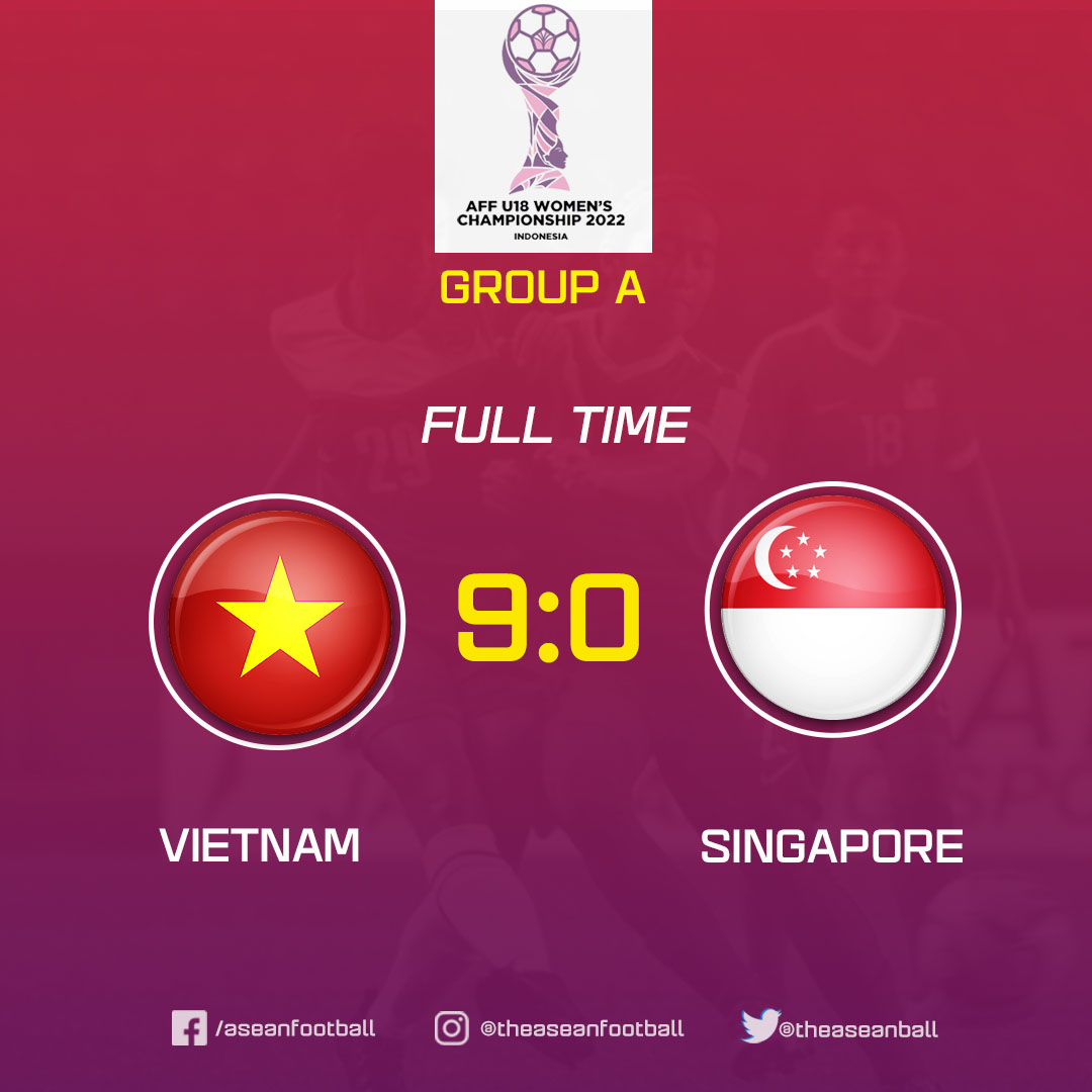 U18 nữ Việt Nam thắng đậm 9 - 0 trước U18 nữ Singapore