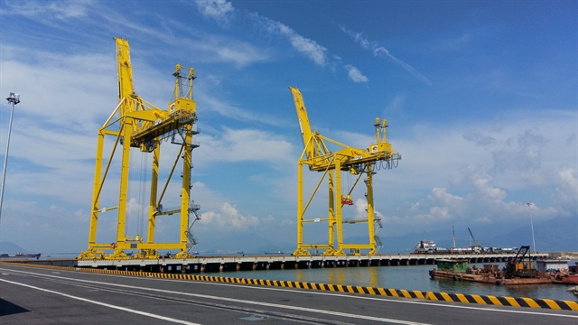 Two giant cranes work at Tiên Sa Port in the city of Đà Nẵng. The seaport system will be much invested to lure businesses to the city. — VNS Photo Công Thành 