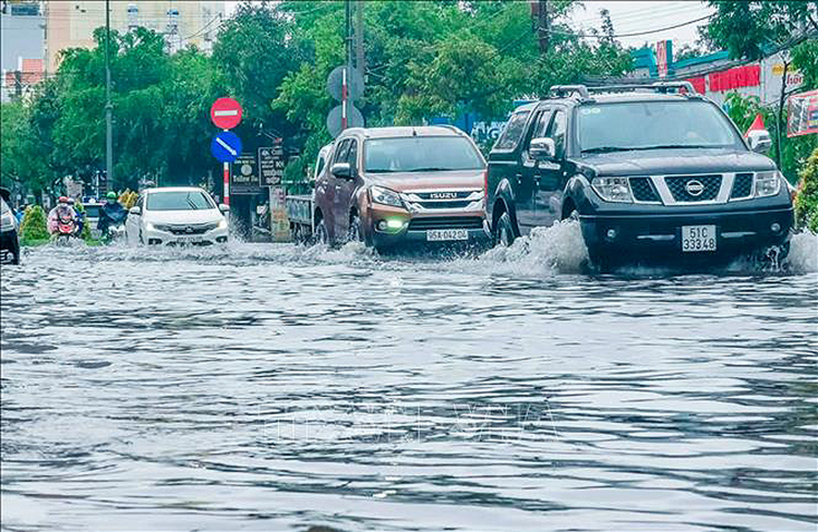 Khu vực Tây Nguyên và Nam Bộ có mưa vừa, mưa to. Ảnh TTXVN